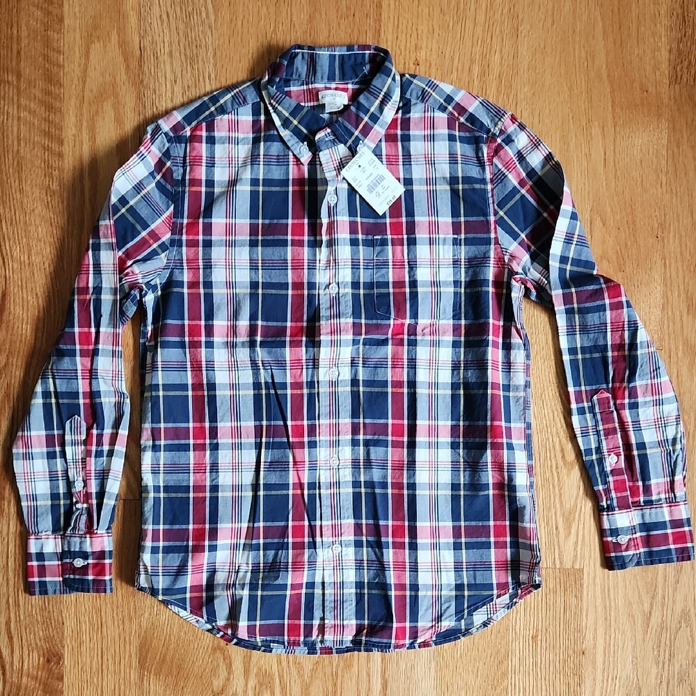 Crewcuts Multicolor Plaid Button Down Shirt, Youth, Sz 12